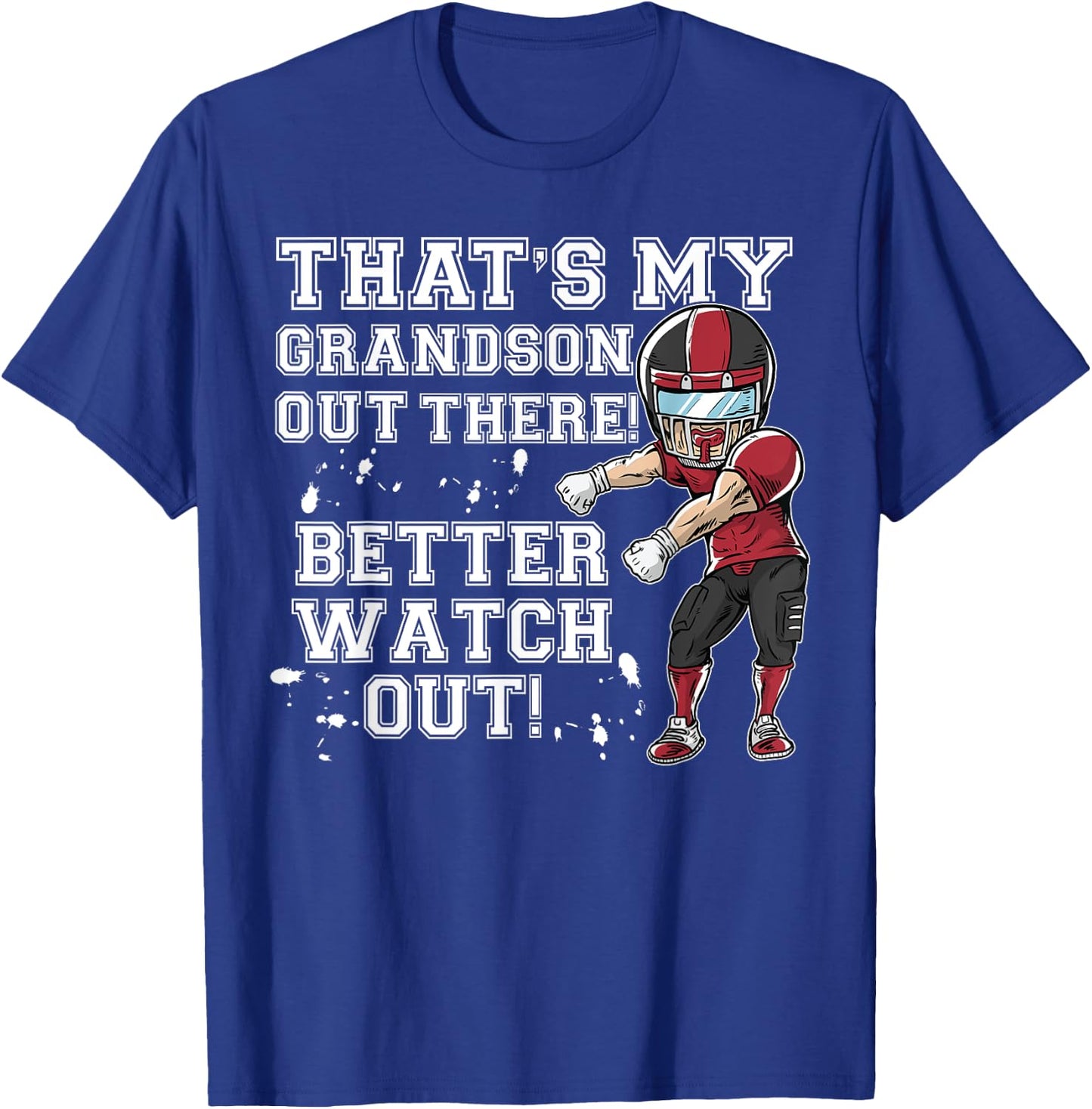 That's My Grandson Out There Red Football Grandma T-Shirt - T-Shirt | Royal