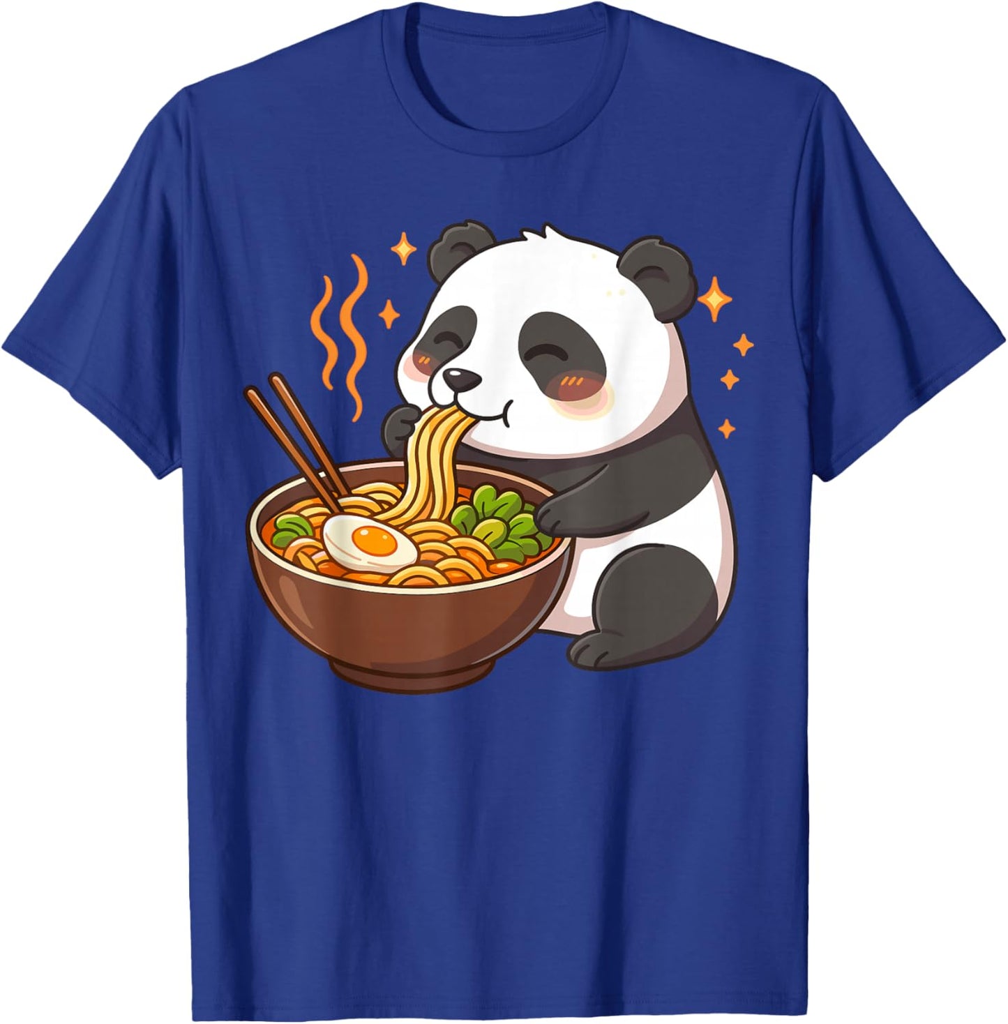 Panda Eating Ramen Noodles T-Shirt - T-Shirt | Royal