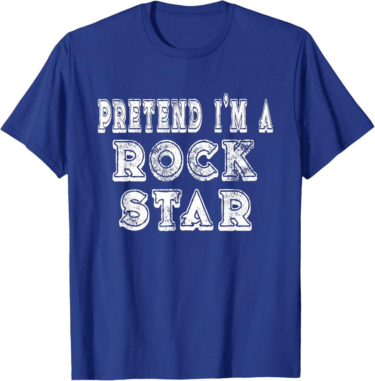 Lazy Pretend I'm A Rock Star Easy Funny Halloween Costume T-Shirt - T-Shirt | Royal