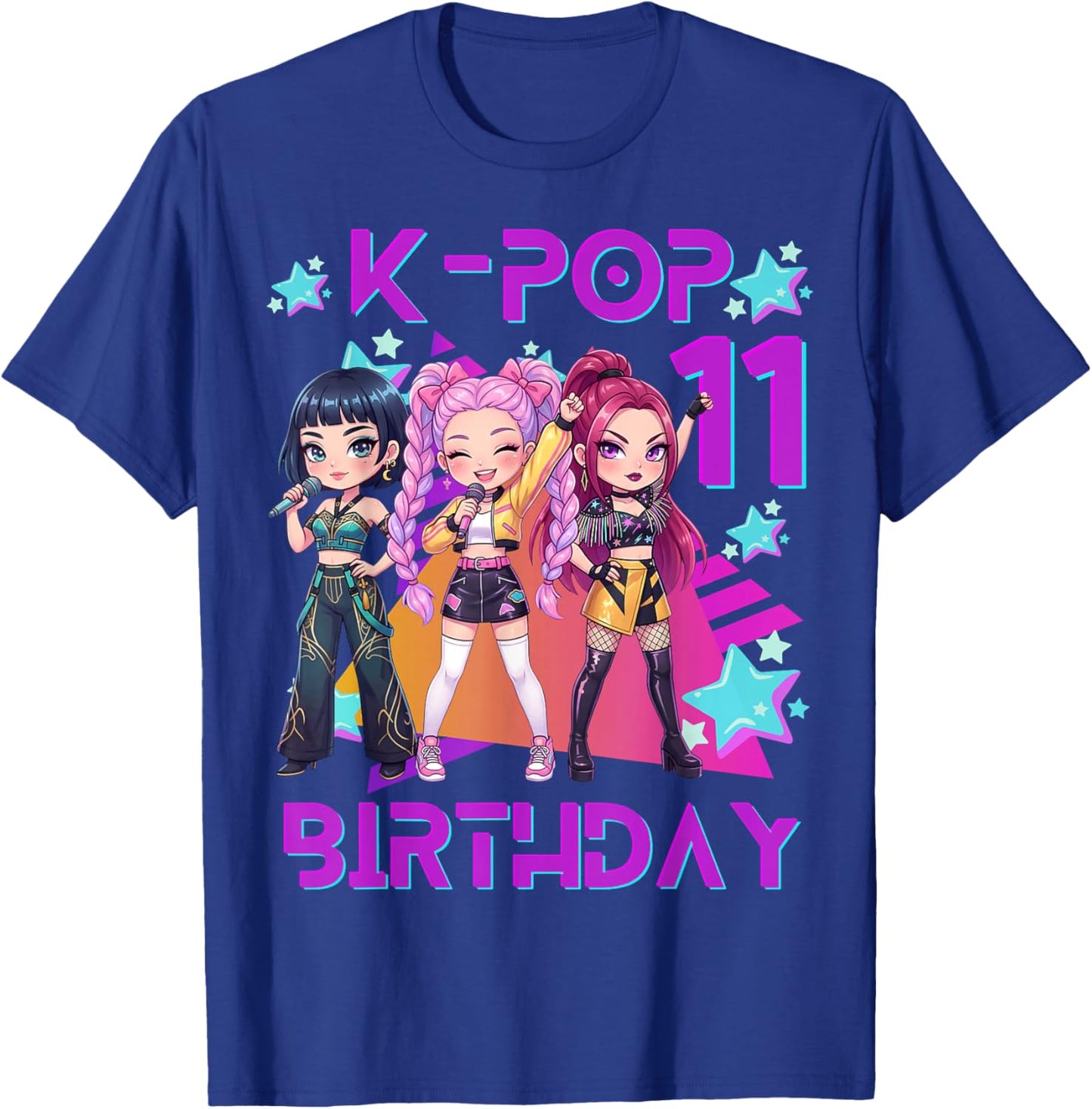 It's My 11th Birthday Cute Chibi Kpop Funny 11 Birthday Girl T-Shirt - T-Shirt | Royal