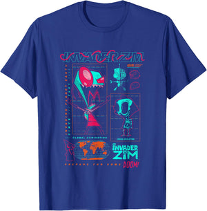 Invader Zim World Domination Grand Schematics T-Shirt - T-Shirt | Royal