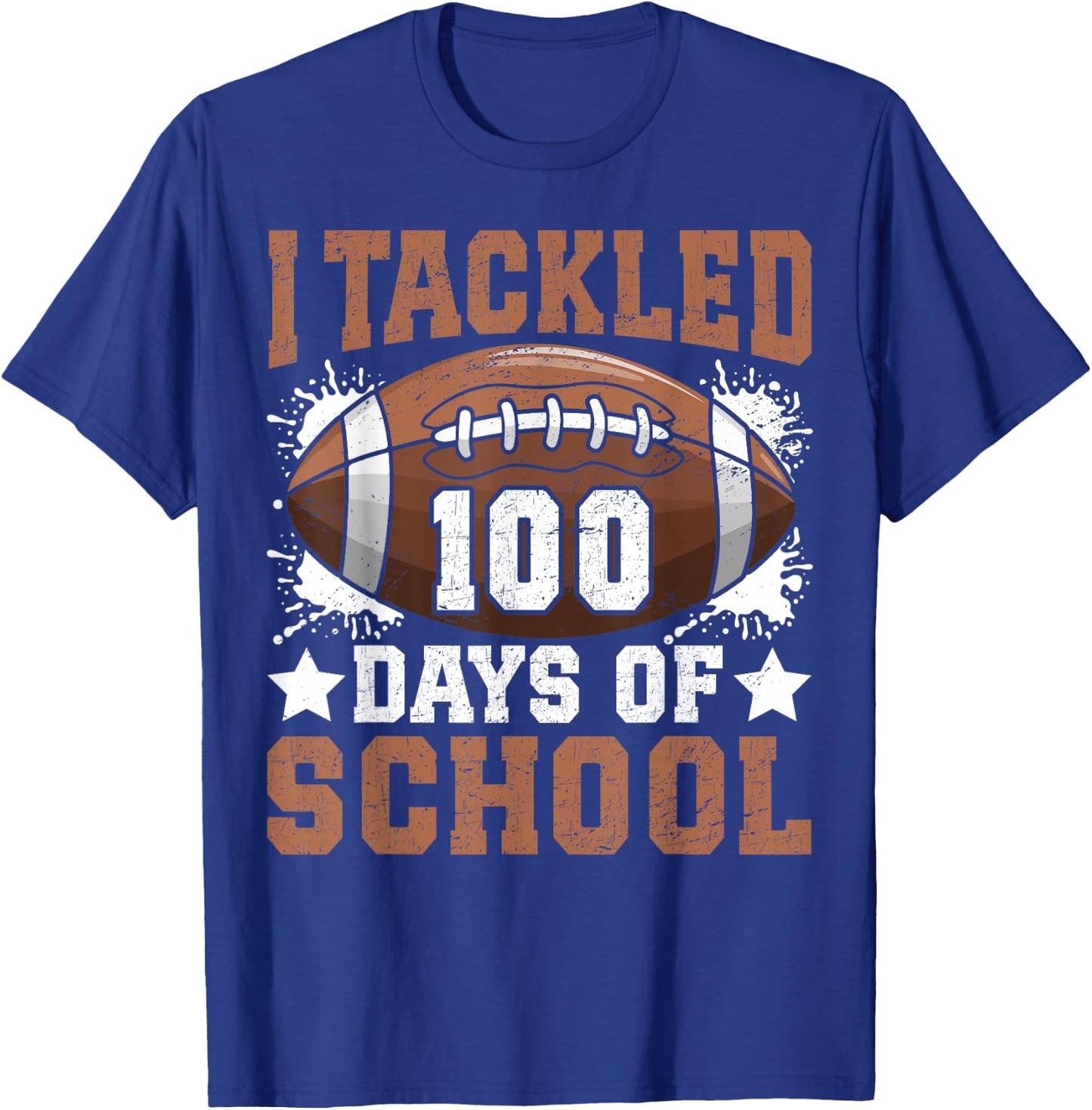 I Tackled 100 Days of School Football 100 Days Smarter Boys T-Shirt - T-Shirt | Royal