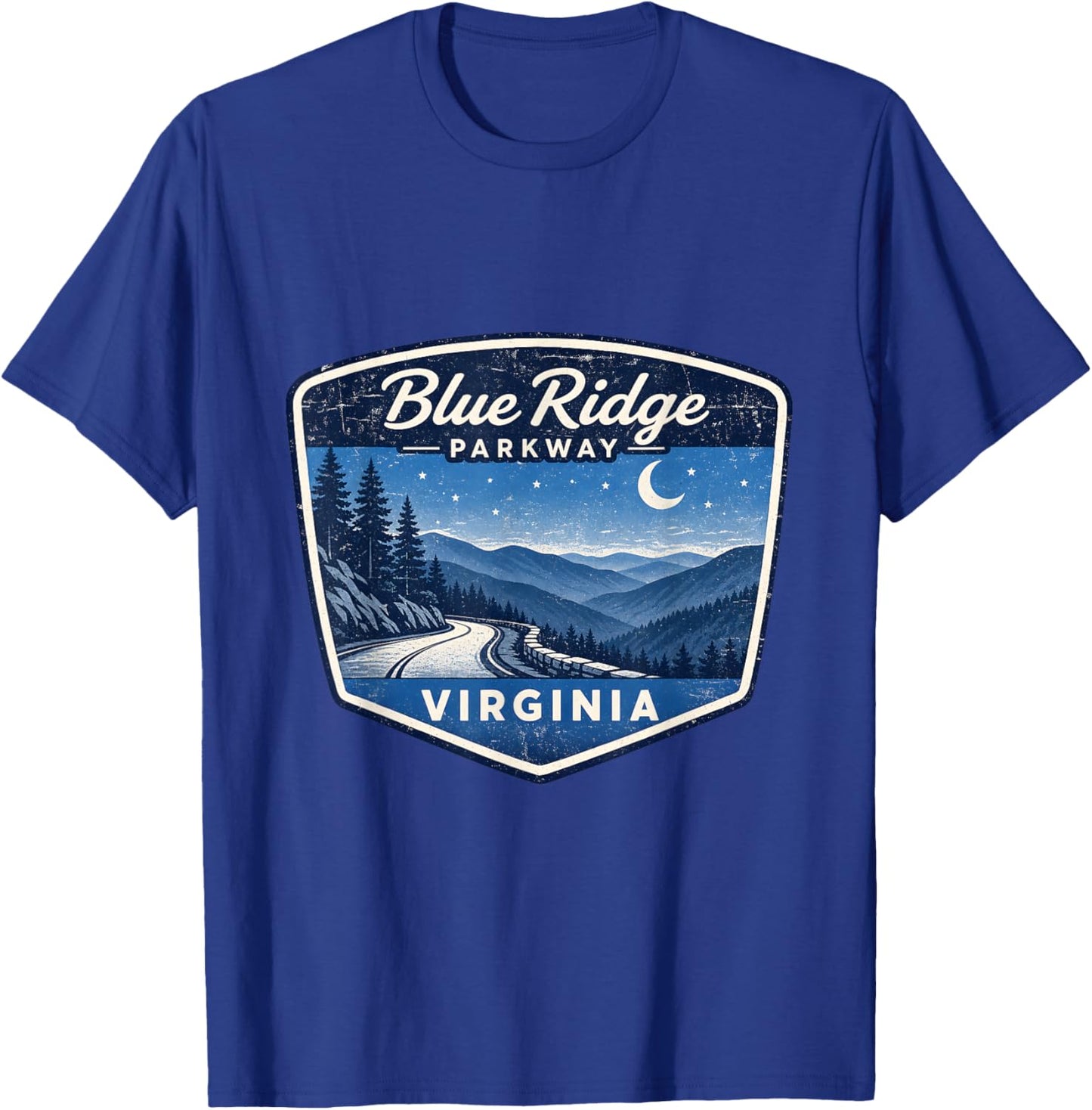 Blue Ridge Parkway Virginia Mountain Road Scenic Nature T-Shirt - T-Shirt | Royal