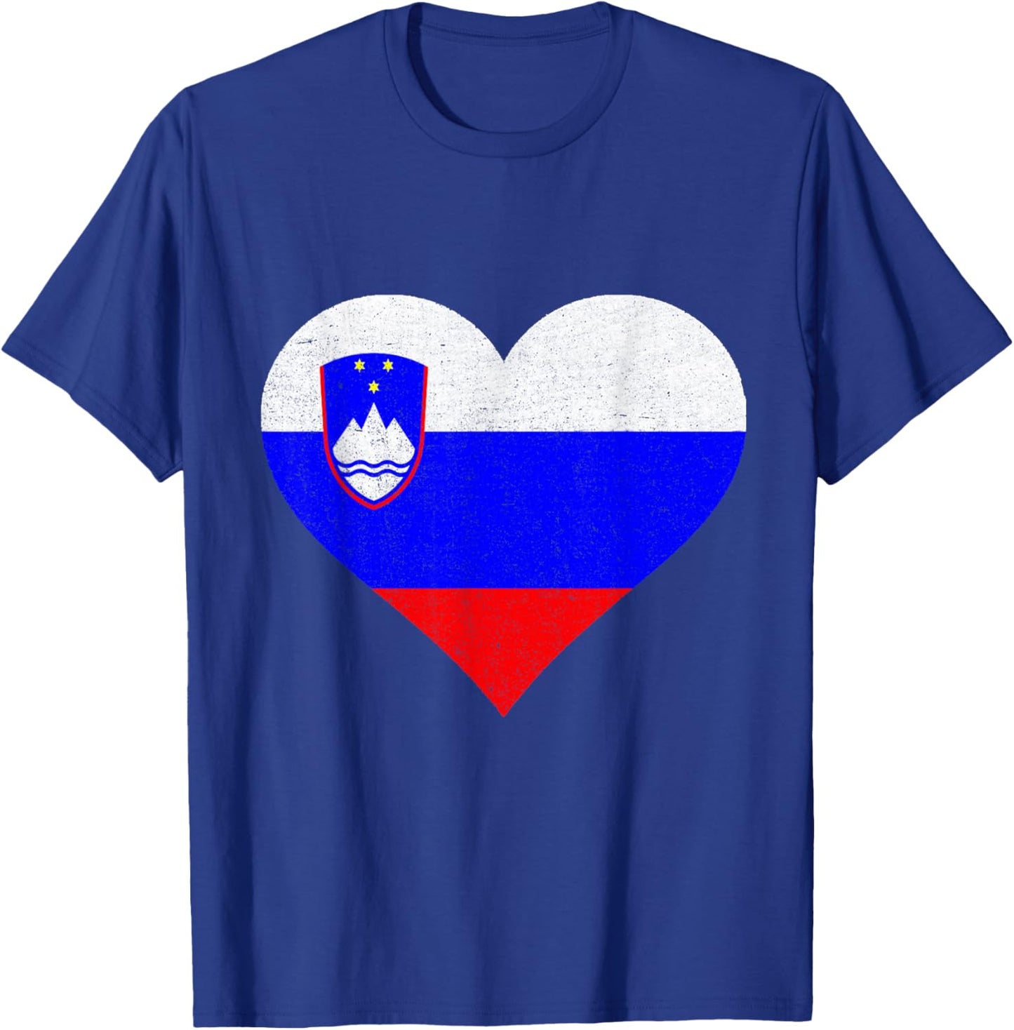 Slovenia Flag Slovenian Pride Heart Vintage Slovenian Roots T-Shirt - T-Shirt | Royal