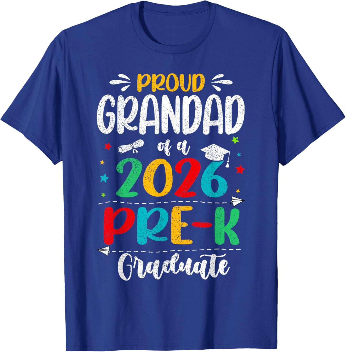 Proud Grandad of A 2026 Pre K Graduate Boy Girl Kids T-Shirt - T-Shirt | Royal