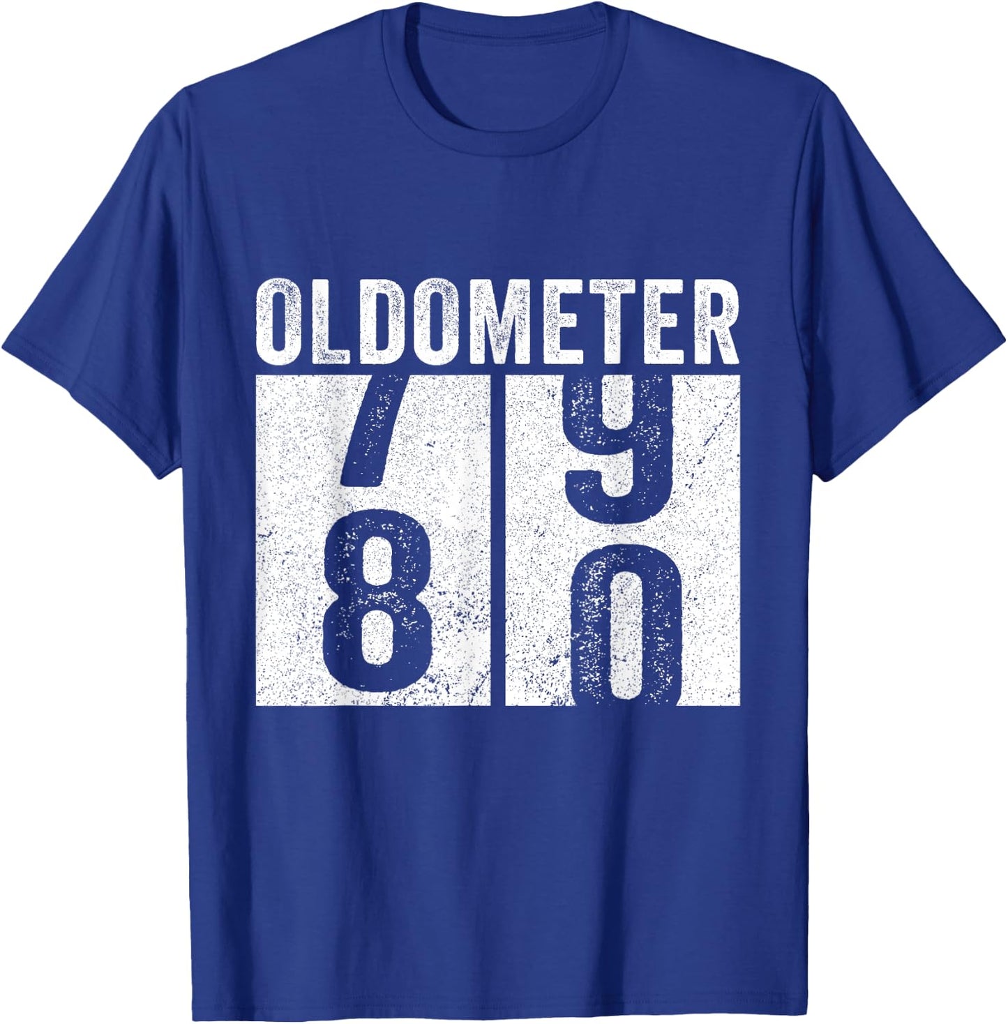 Retro 80th Birthday Oldometer 79-80 Vintage 80 Years Old T-Shirt - T-Shirt | Royal