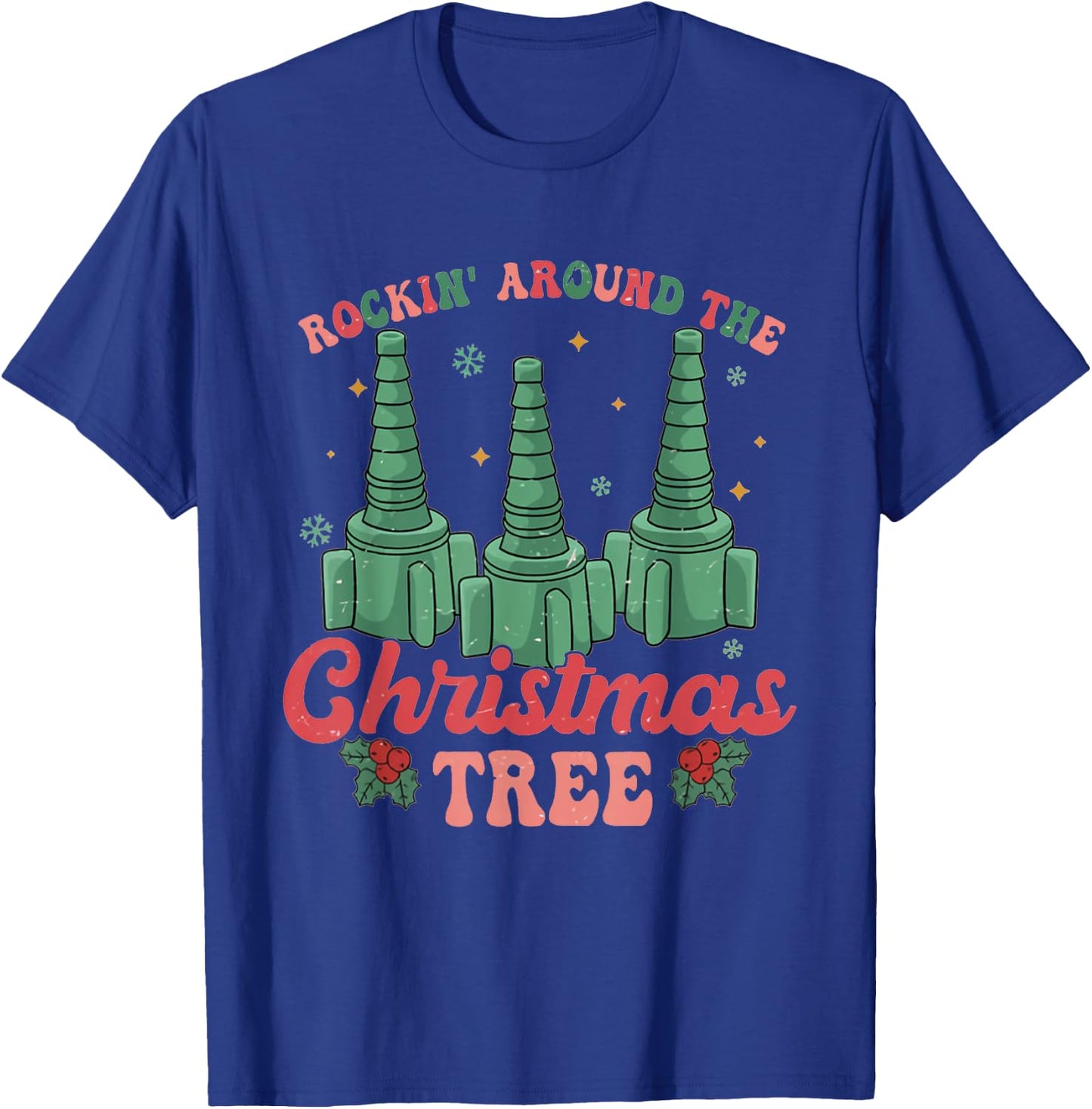 Rockin' Around The Christmas Tree Respiratory Therapist RT T-Shirt - T-Shirt | Royal