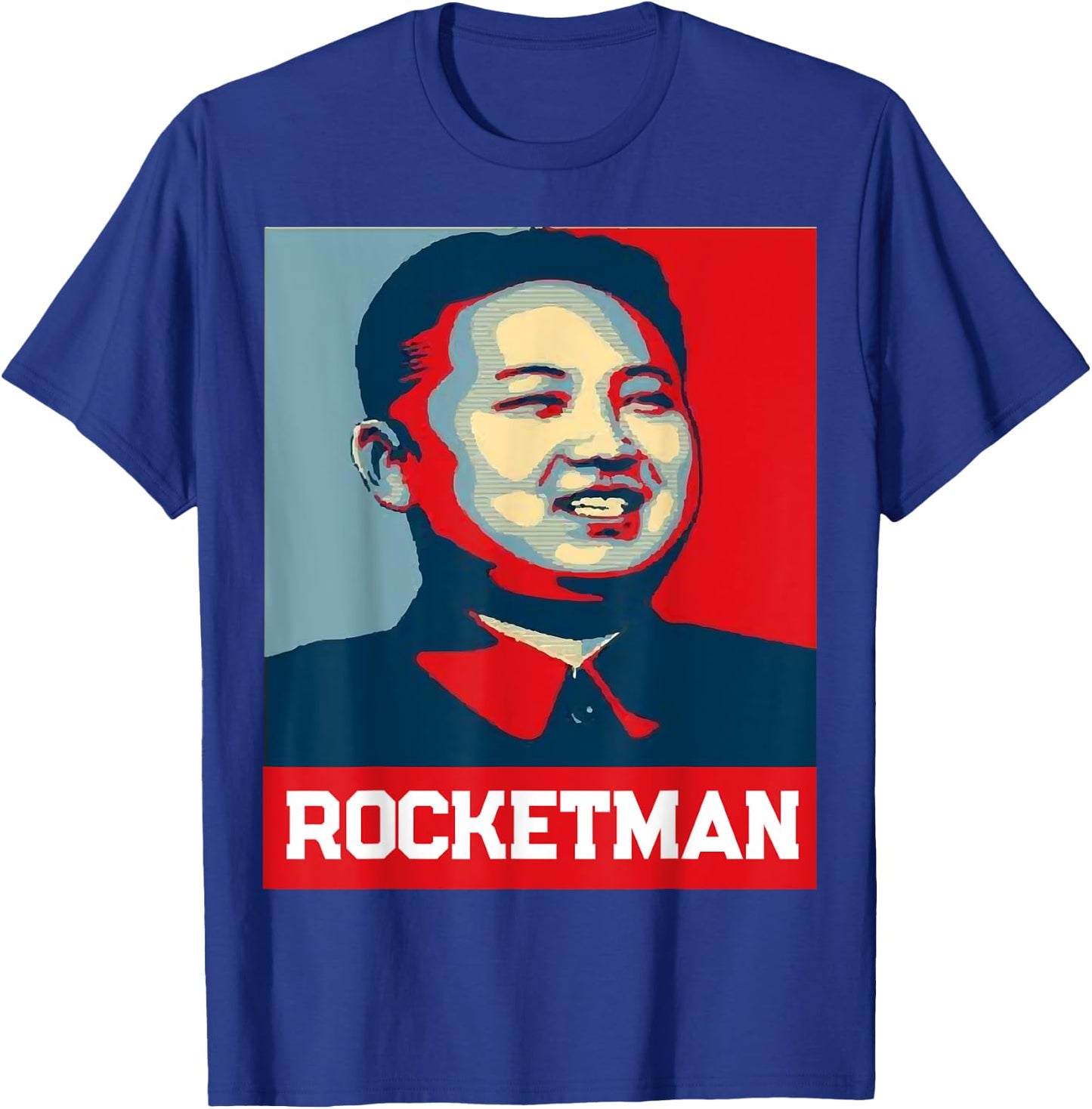 Kim Jong Un Rocket Man - Funny North Korea Shirt - -Adults - Black - Small - Short Sleeve - Classic Fit - Cotton Blend - Modern - Retro - Political Theme T-Shirt - T-Shirt | Royal