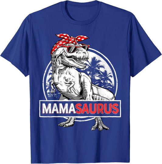 Mamasaurus T rex Dinosaur Funny Mama Saurus Mother's Family T-Shirt - T-Shirt | Royal