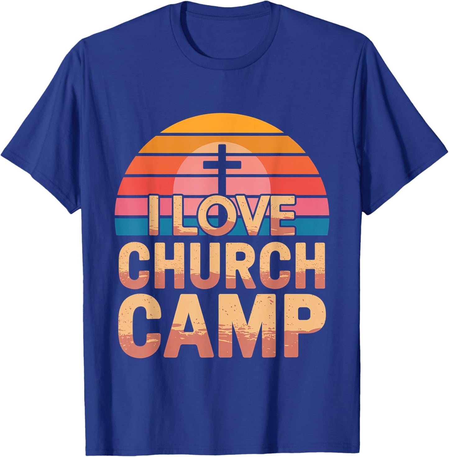 I Love Church Camp Faith Retreat T-Shirt - T-Shirt | Royal