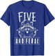 Feral and Five Raccoon 5th Birthday Girls Boys Kids T-Shirt - T-Shirt | Royal