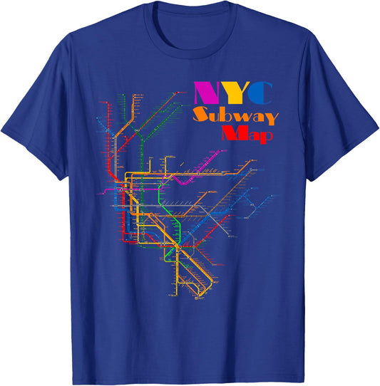 New York City Subway Map Shirt NYC Metro Map Gift T-Shirt - T-Shirt | Royal
