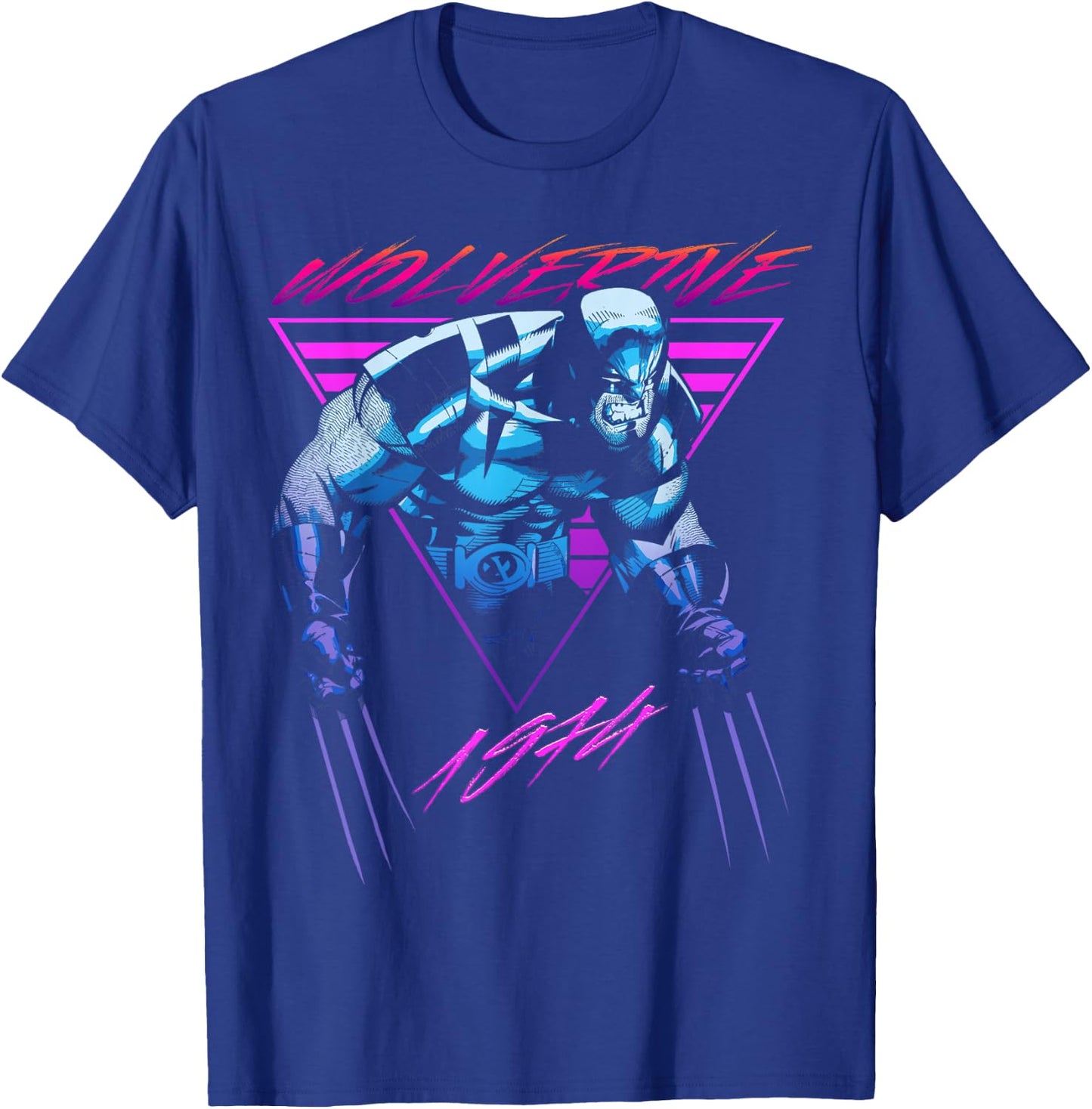 Marvel X-Men Wolverine Neon Retro Logan T-Shirt - T-Shirt | Royal