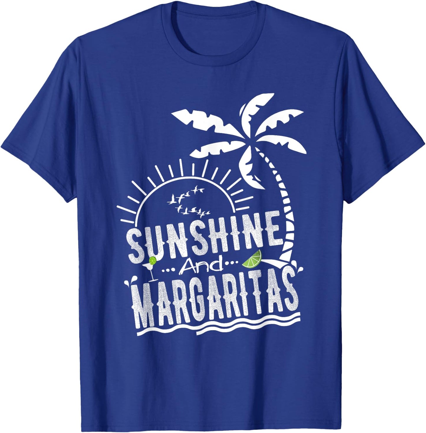 Sunshine And Margaritas T Shirt Summer Vacation Beach Attire T-Shirt - T-Shirt | Royal