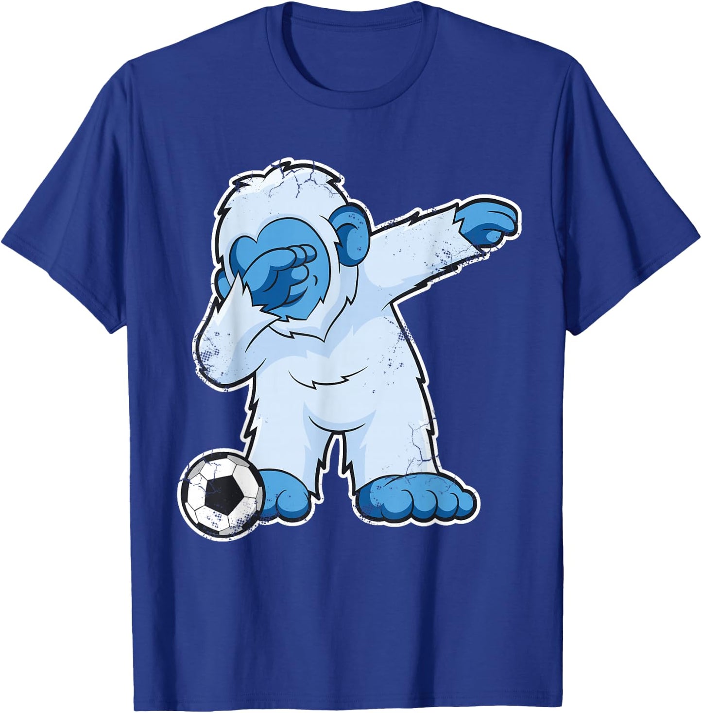 Soccer Dabbing Bigfoot Yeti Abominable Snowman T-Shirt - T-Shirt | Royal