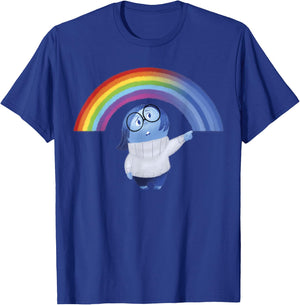Disney Pixar Inside Out Sadness Rainbow Blue Gradient Logo T-Shirt - T-Shirt | Royal