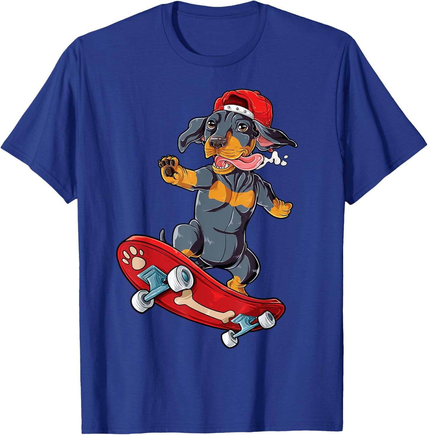 Dachshund Skateboard T shirt Wiener Dog Funny Skateboarding Men Women Kids T-Shirt - T-Shirt | Royal