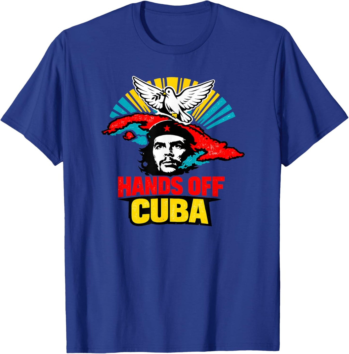 “Hands Off Cuba”, Vintage Anti-War T-Shirt - T-Shirt | Royal