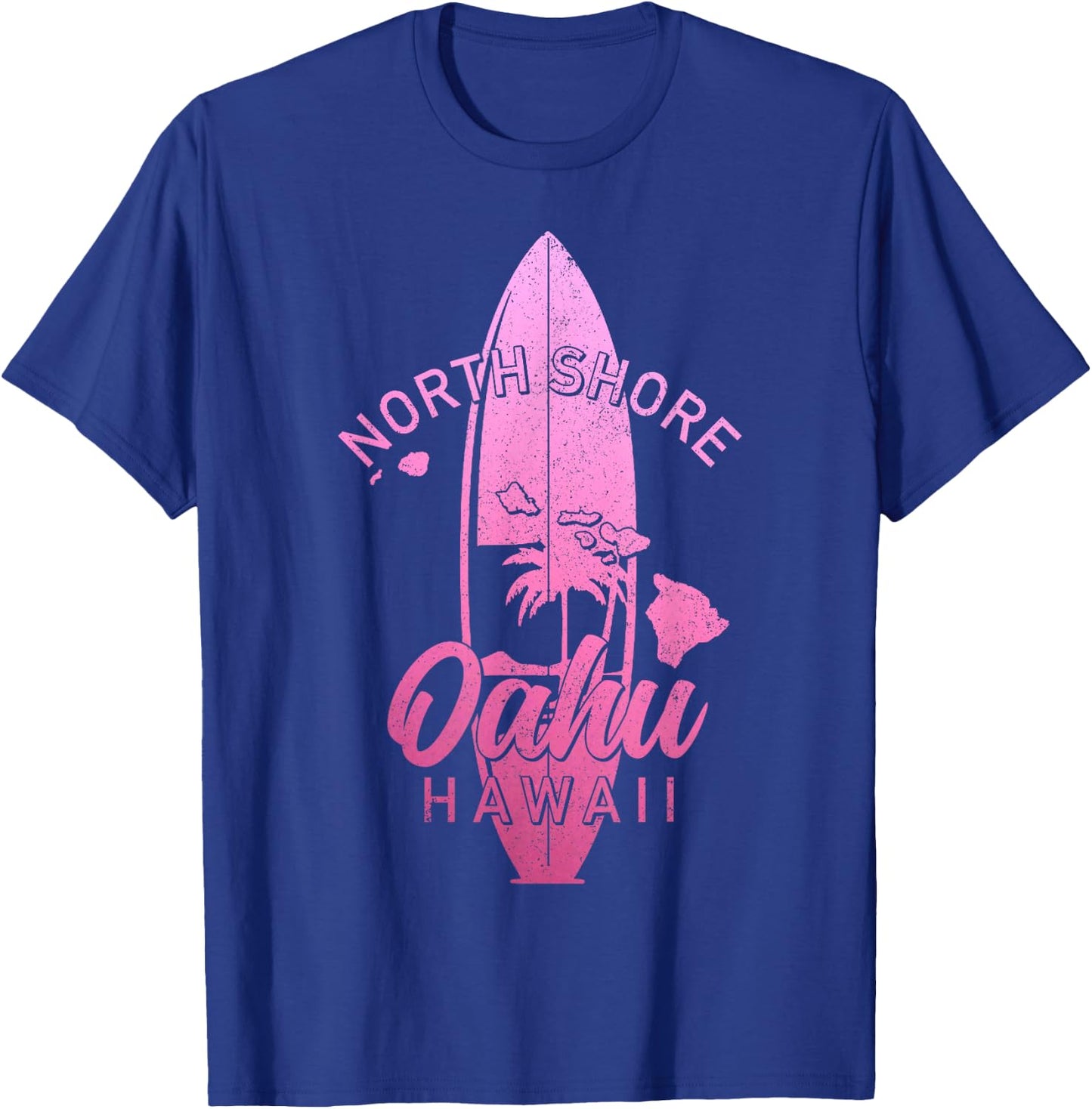 North Shore Oahu Hawaii Surf Board Surfing Surfer Hawaiian T-Shirt - T-Shirt | Royal
