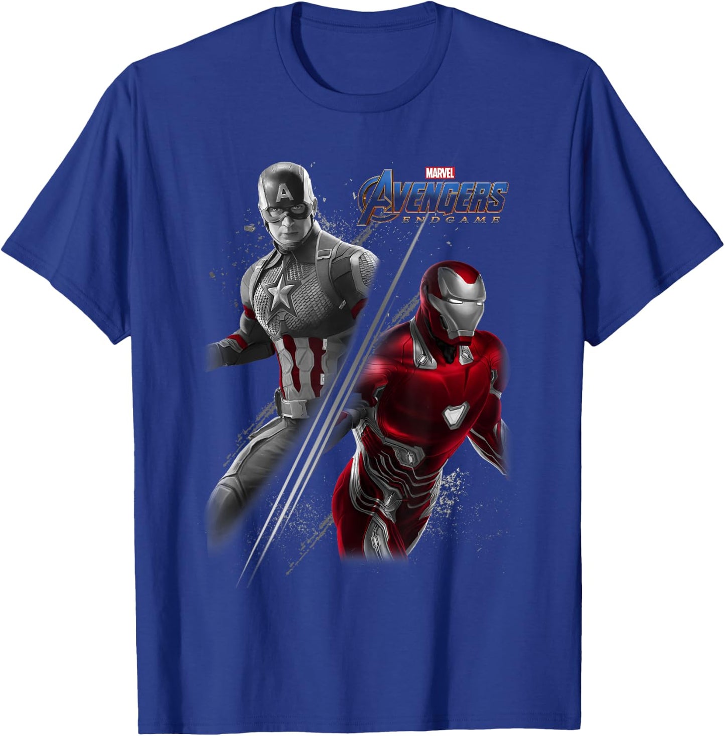 Marvel Avengers Endgame Captain America Iron Man Poster T-Shirt - T-Shirt | Royal