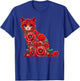 Red Poppies Cat Kitten Flower Gardening Floral T-Shirt - T-Shirt | Royal