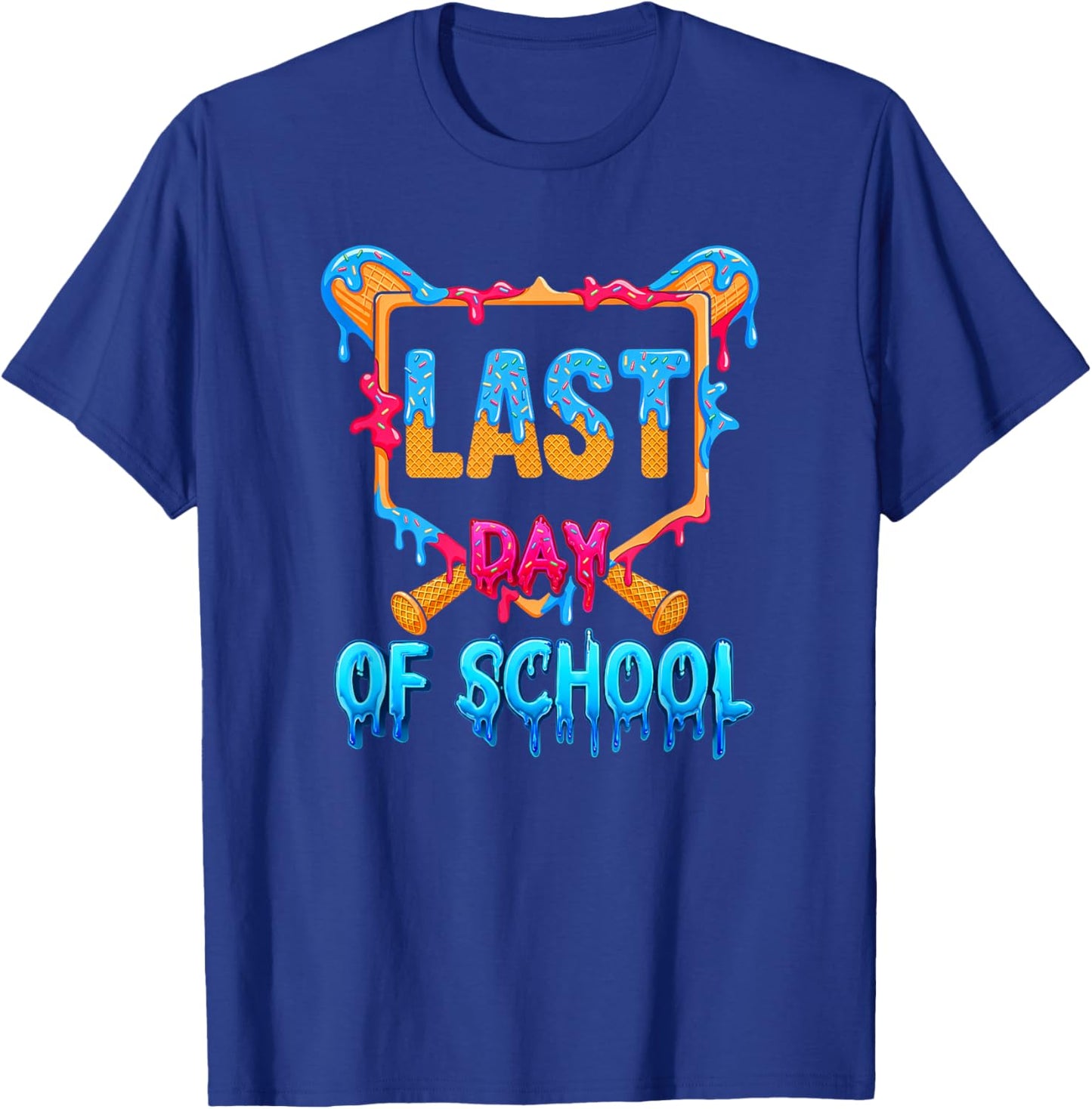 Boys Last Day of School Drip Autograph, Sign My Shirt Bruh T-Shirt - T-Shirt | Royal
