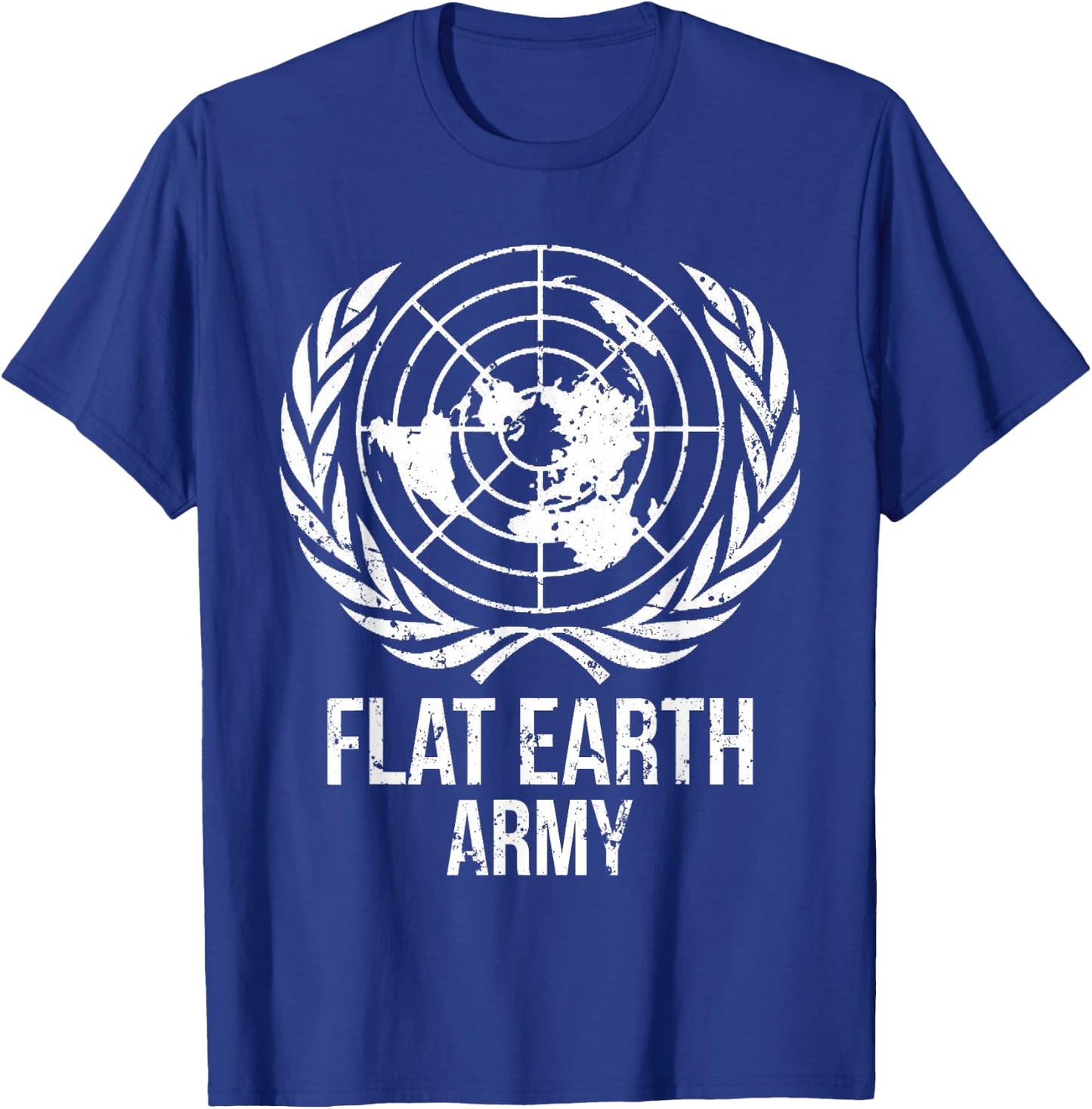 Flat Earth Army T Shirt Planet Map Society Men Women Gift T-Shirt - T-Shirt | Royal