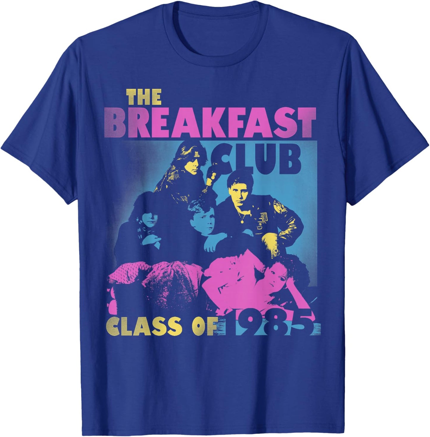 Breakfast Club Class of '85 Stencil Portrait T-Shirt - T-Shirt | Royal
