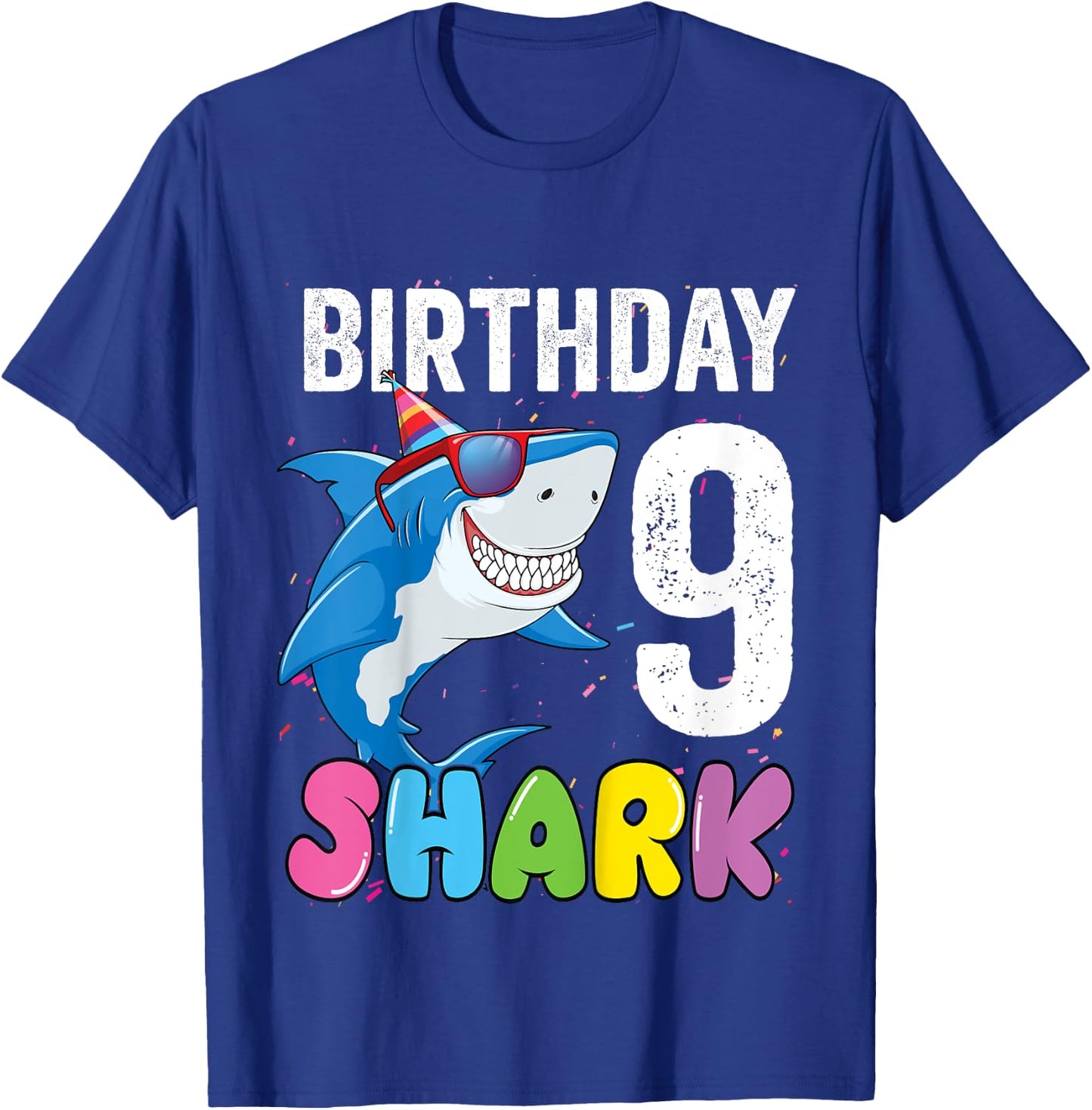 Kids 9th Birthday Shirt Shark JawSome Nine Year Old 9th Birthday T-Shirt - T-Shirt | Royal