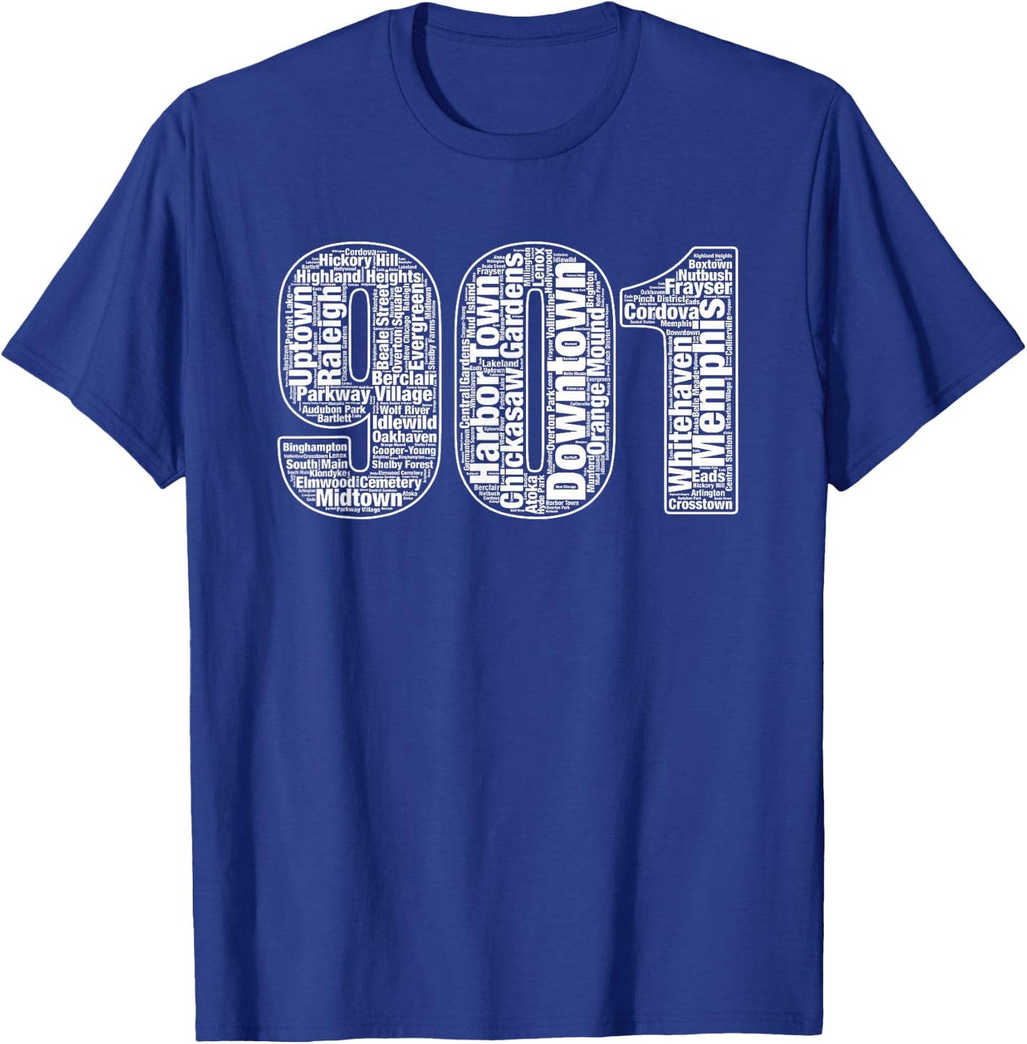 901 Memphis Typography Word Art Small T-Shirt - T-Shirt | Royal