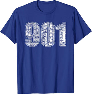 901 Memphis Typography Word Art Small T-Shirt - T-Shirt | Royal