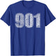 901 Memphis Typography Word Art Small T-Shirt - T-Shirt | Royal