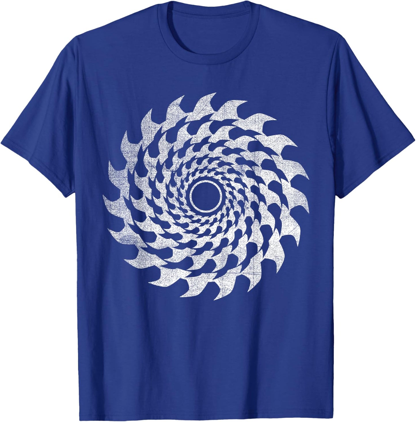 Shark Tooth Circular Saw Blade Illusion T-Shirt - T-Shirt | Royal