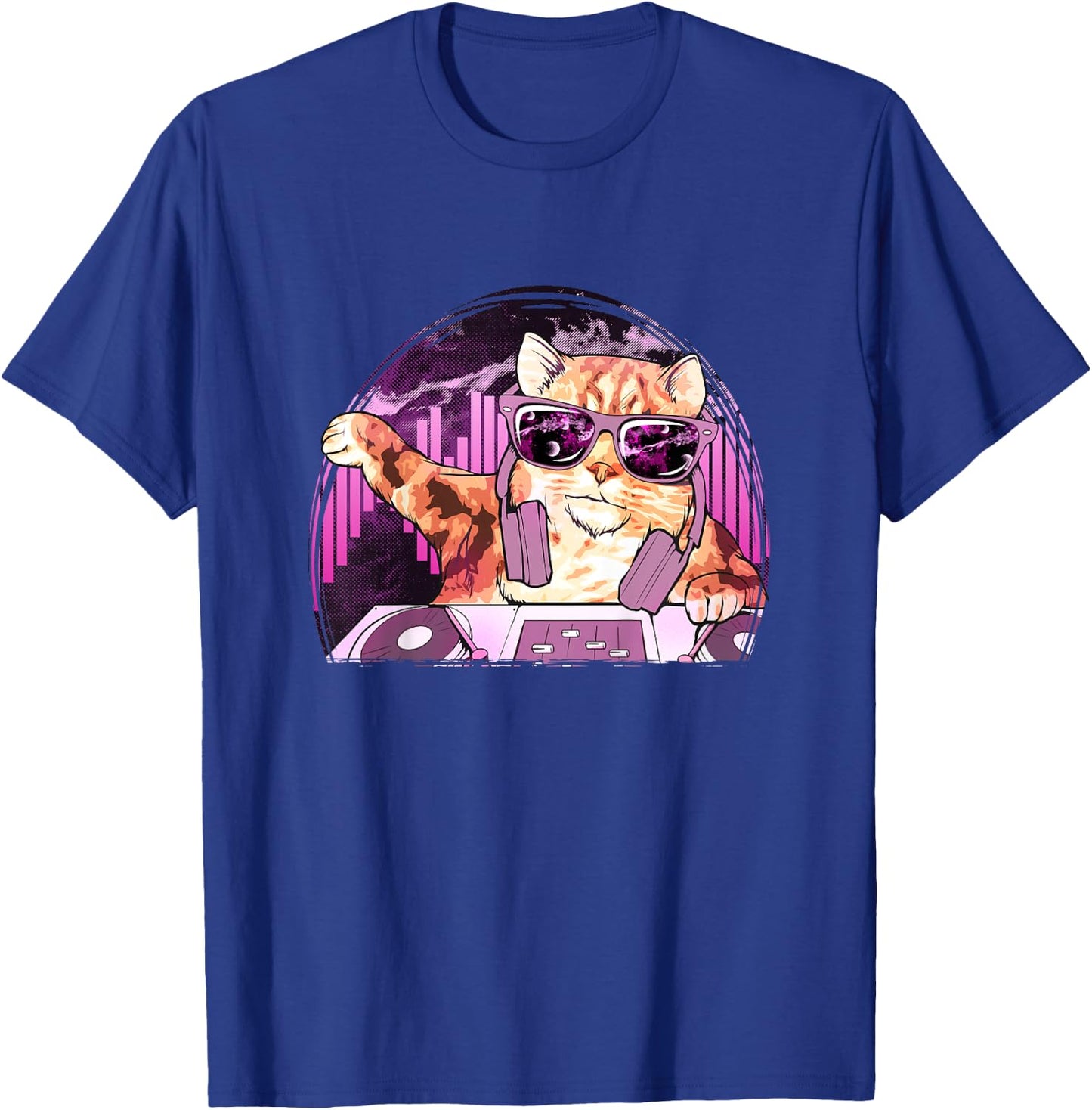 Cat Shirt - Cool Kitty Cat DJ Space Music Kids T-Shirt - T-Shirt | Royal