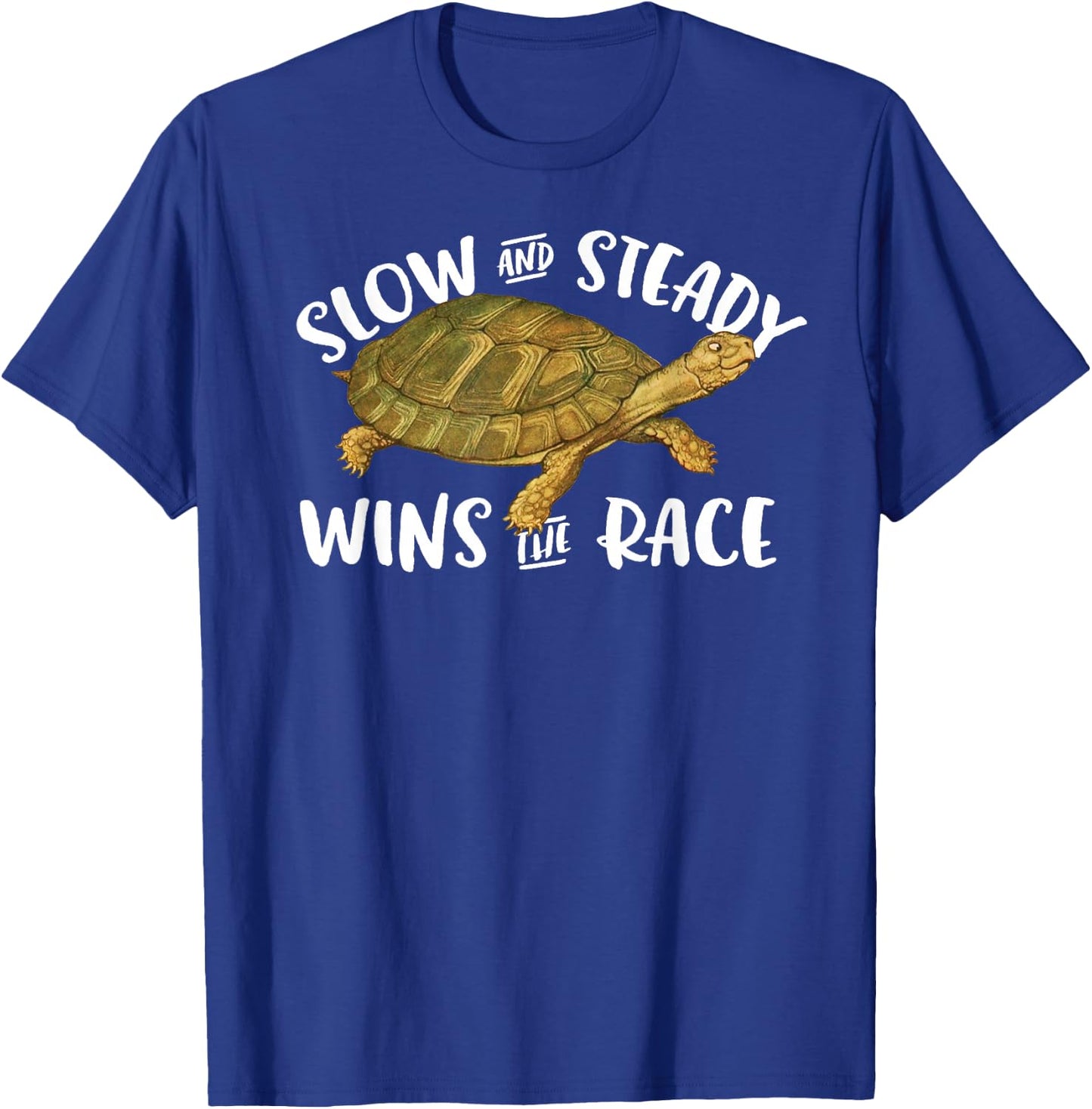 Slow and Steady Wins the Race Tortoise and the Hare Fable T-Shirt - T-Shirt | Royal