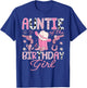 Auntie Of the Birthday Girl Pink CowGirl Western Rodeo T-Shirt - T-Shirt | Royal