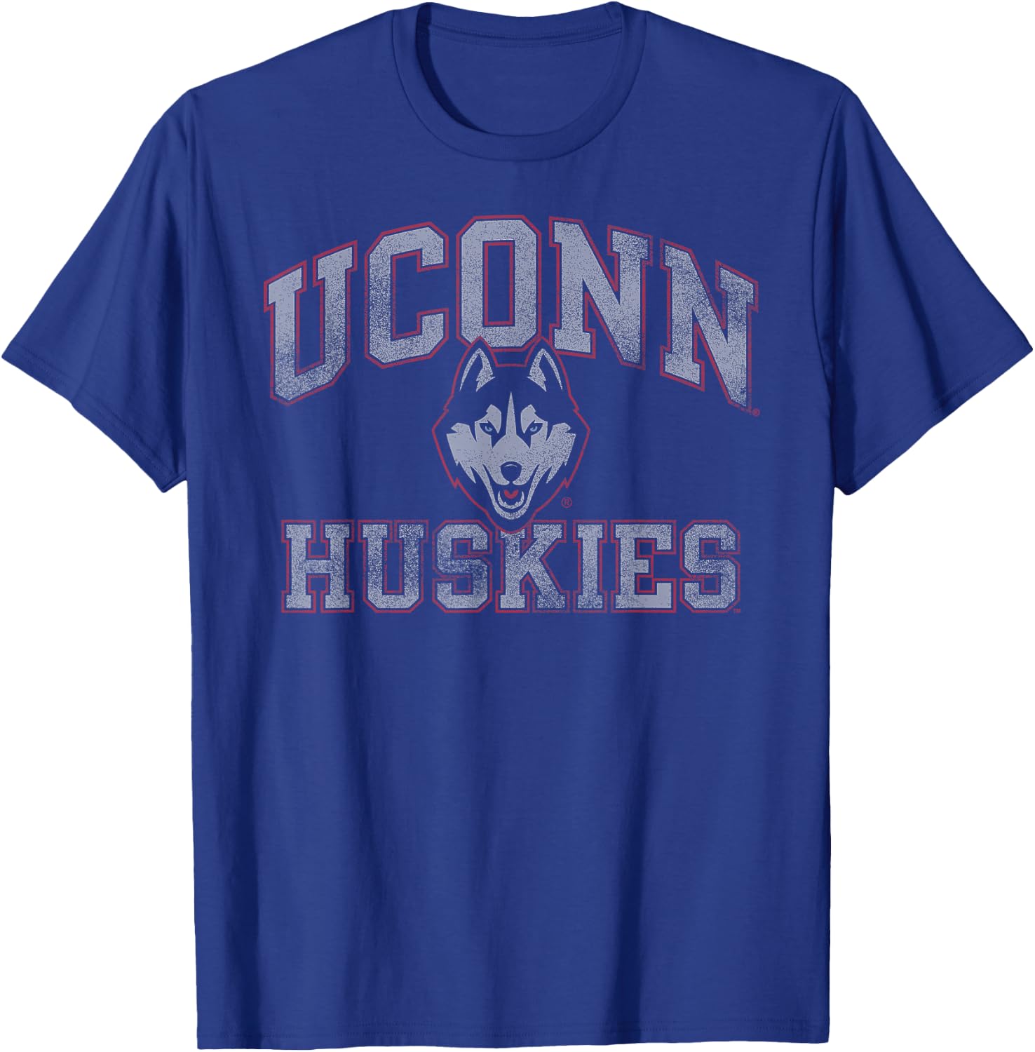 Connecticut Huskies Vintage Worn Navy Officially Licensed T-Shirt - T-Shirt | Royal