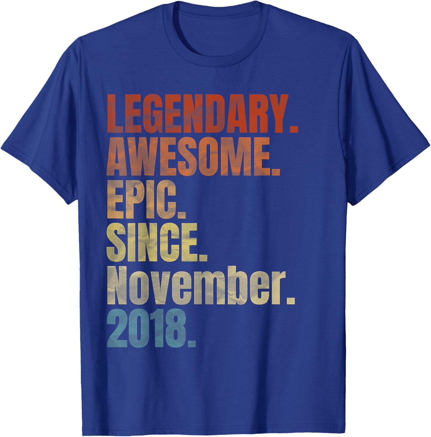 Retro Legendary Since November 2018 T Shirt 1 Years Old T-Shirt - T-Shirt | Royal