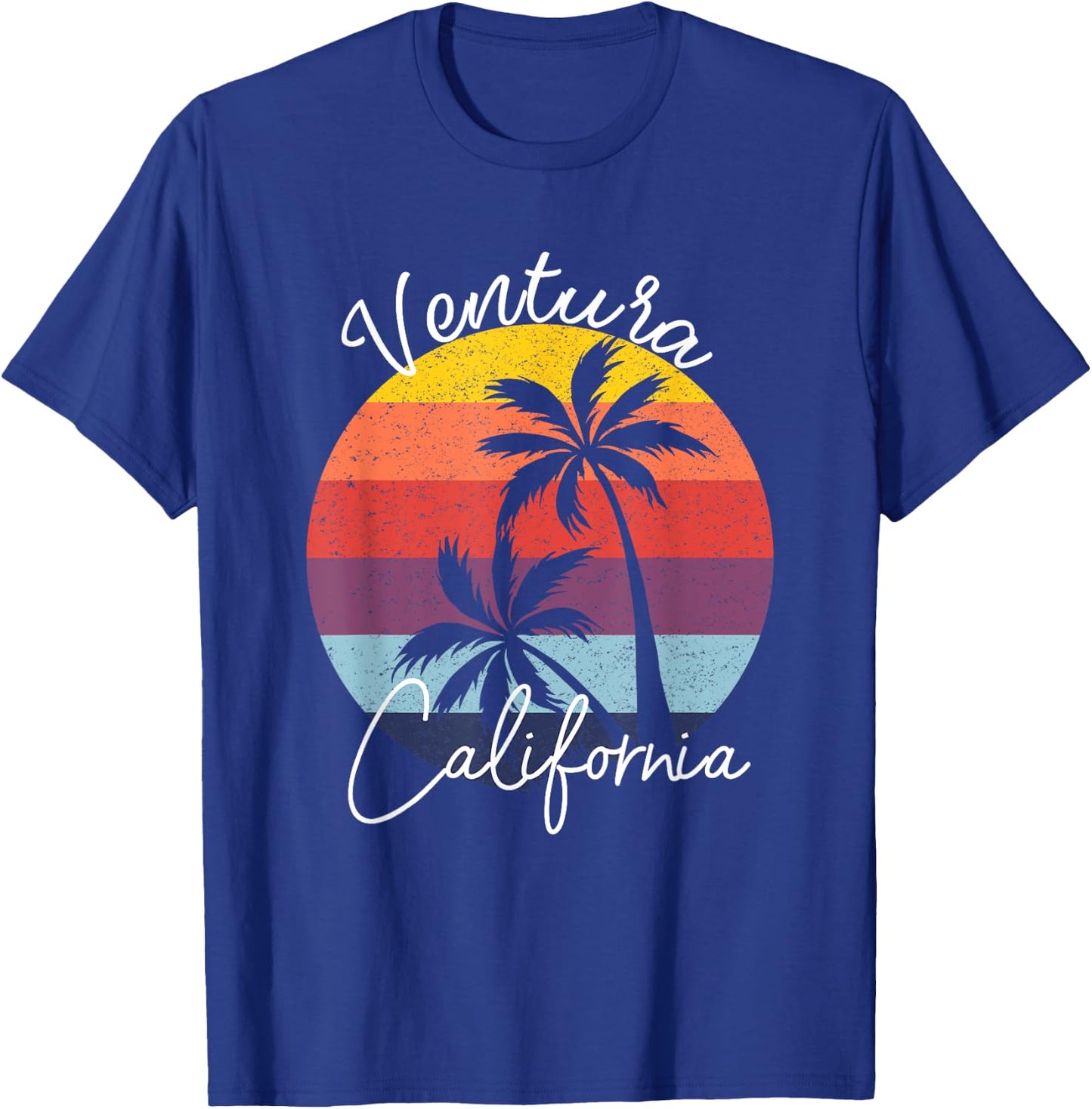 Ventura California Vintage 80's Beach Sunset Surfer Gift T-Shirt - T-Shirt | Royal