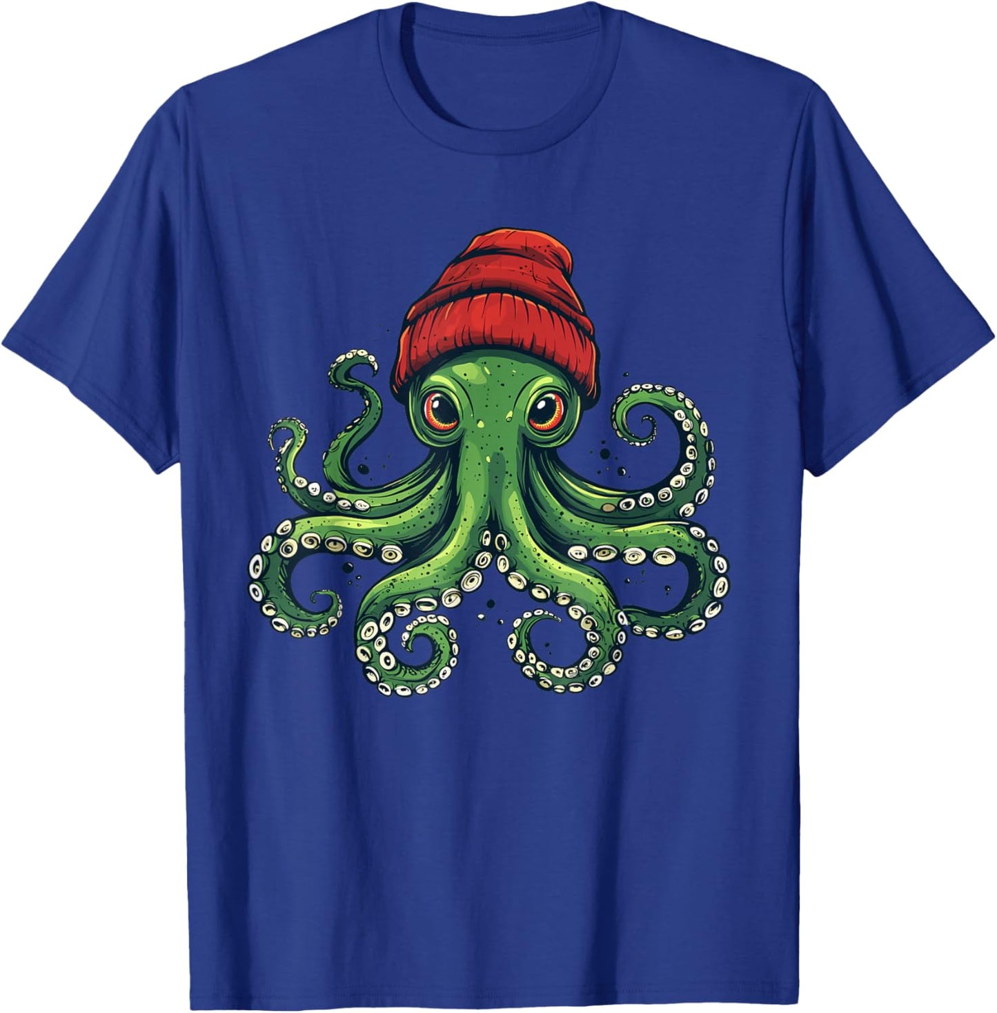 Octopus Wearing Beanie T-Shirt - T-Shirt | Royal