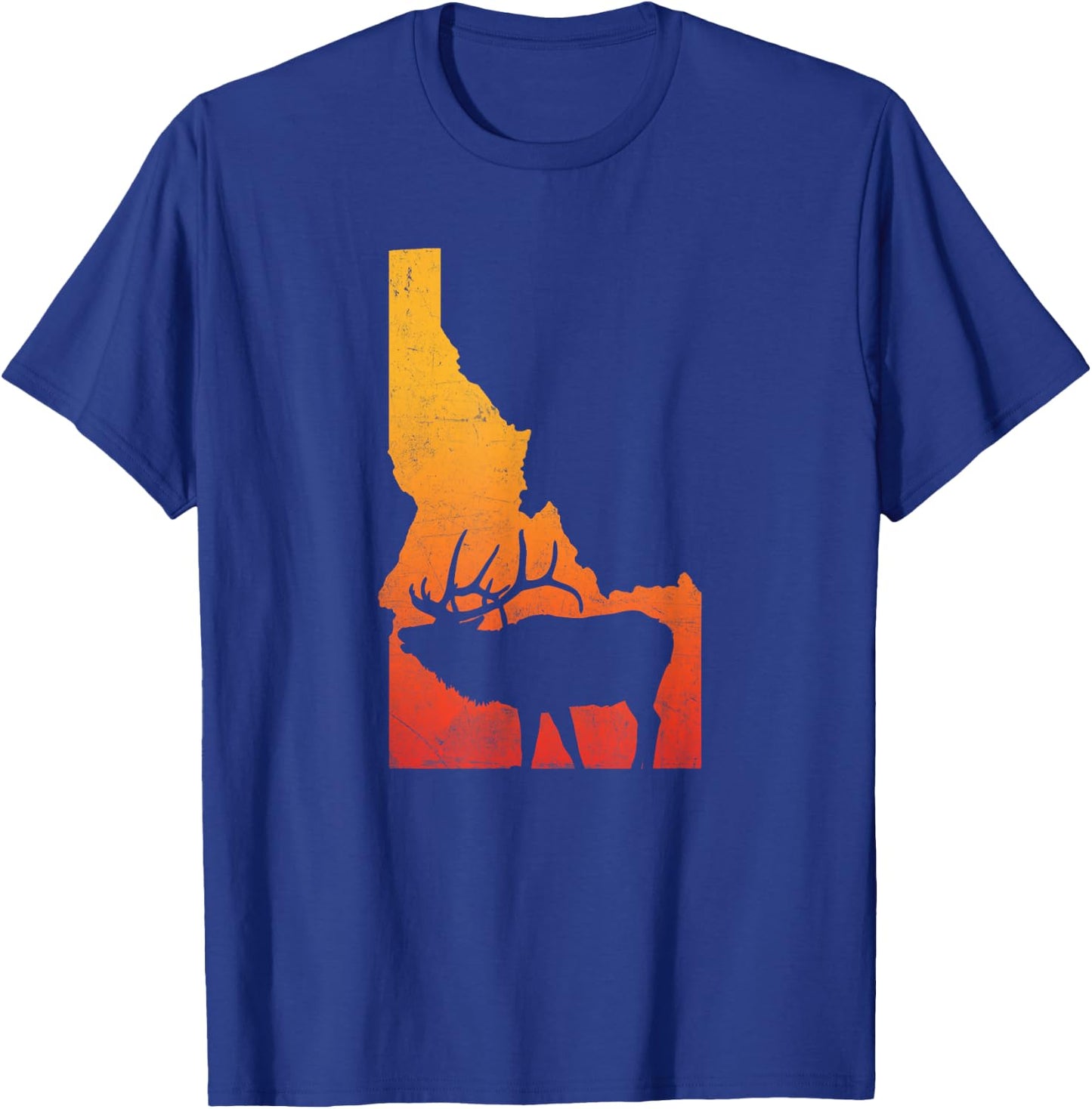 Vintage Idaho Elk Retro Outdoors Hunting T-Shirt - T-Shirt | Royal