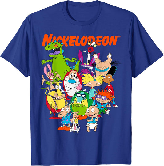 Nickelodeon Group Shot All Retro 90s Characters T-Shirt - T-Shirt | Royal