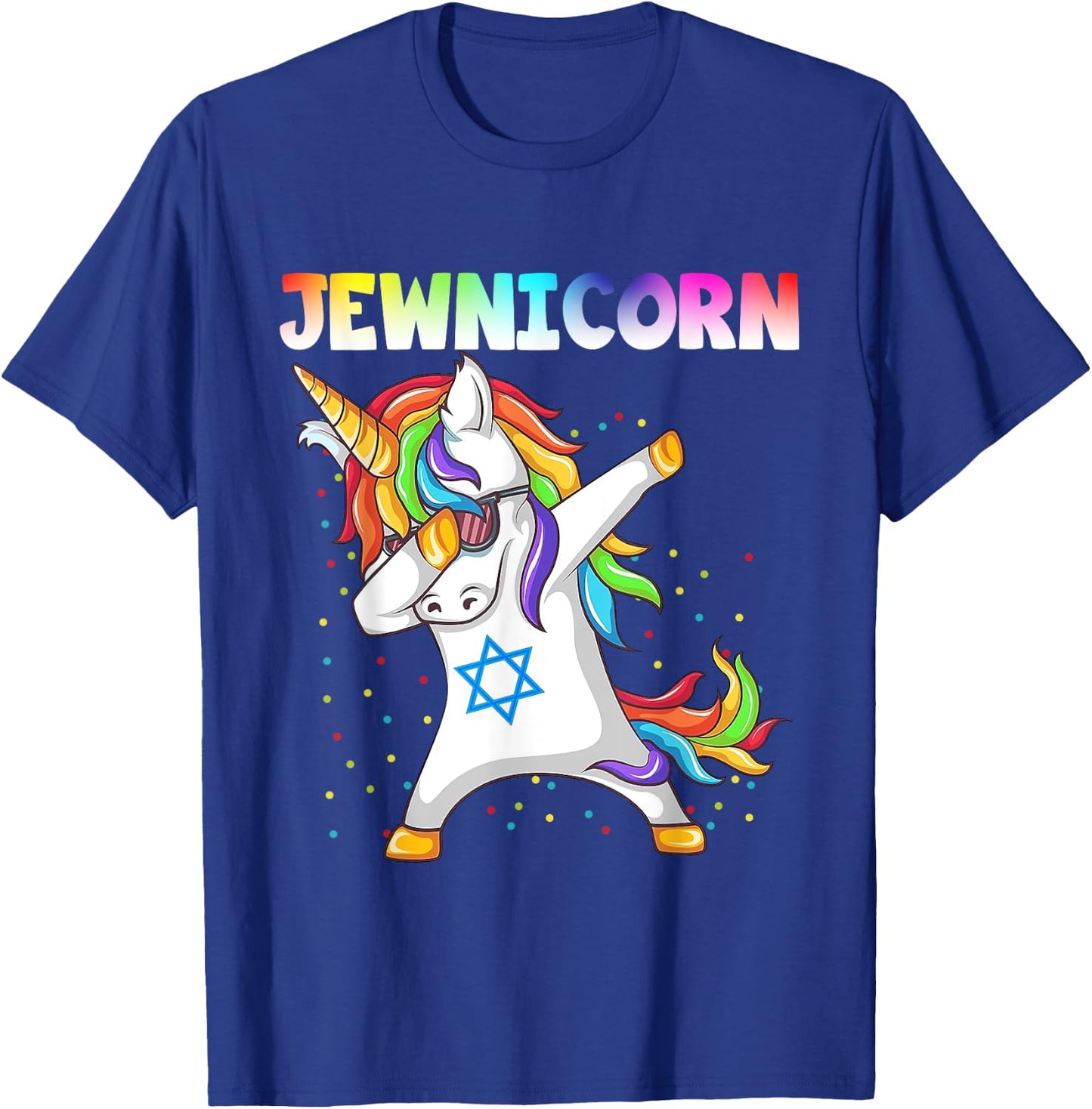 Hanukkah Dabbing Unicorn Jewnicorn Chanukah Jewish Xmas T-Shirt - T-Shirt | Royal