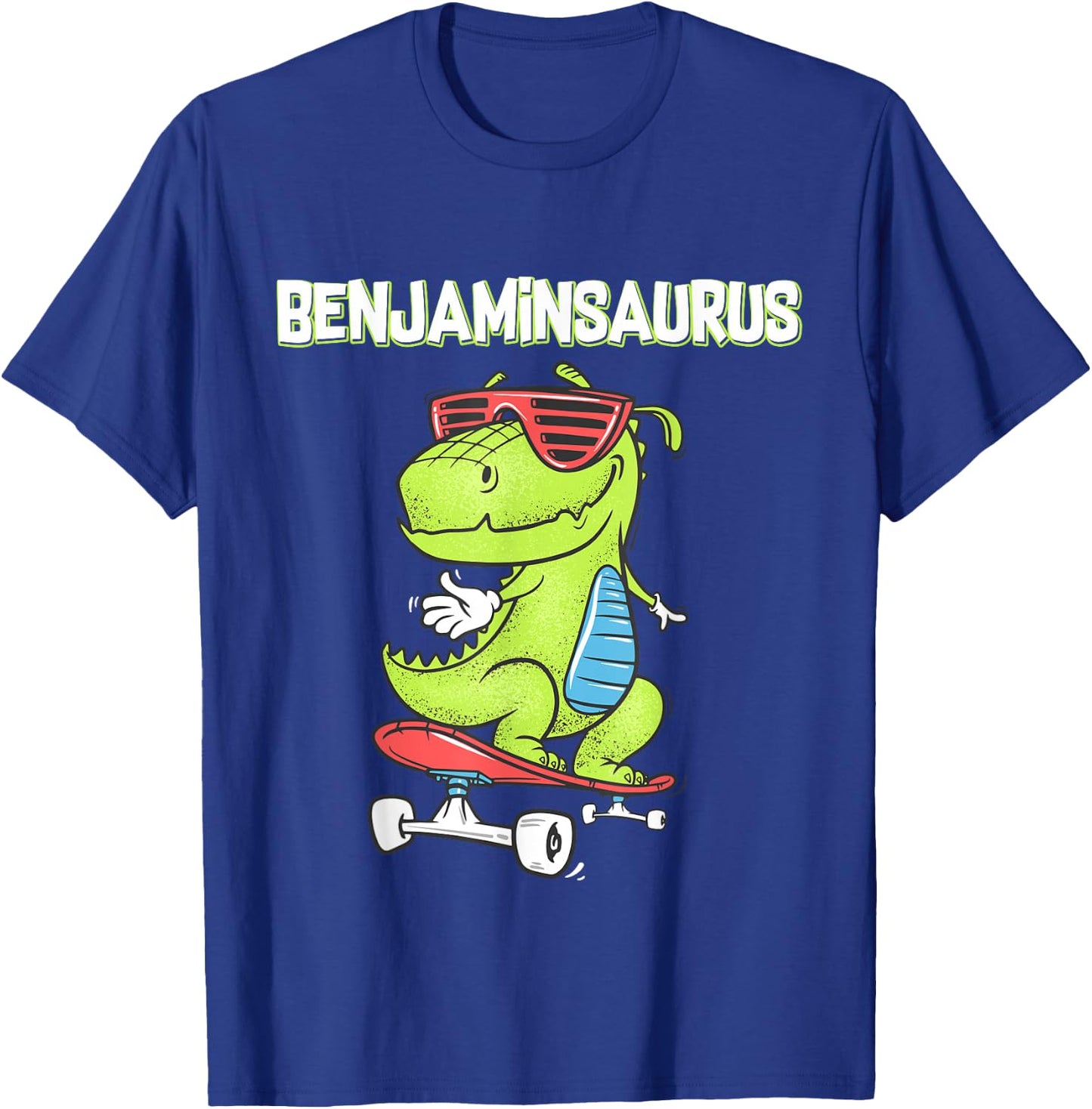BENJAMINSAURUS shirt name birthday gift dinosaur t rex T-Shirt - T-Shirt | Royal