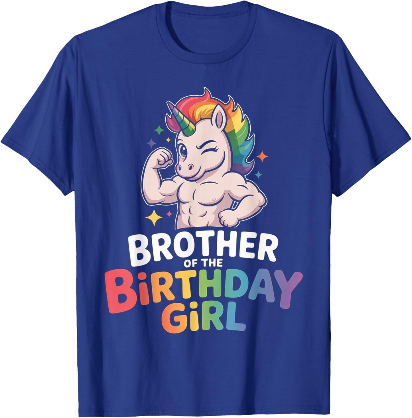Brother of Birthday Girl Unicorn Boys Son Grandkid Nephew T-Shirt - T-Shirt | Royal