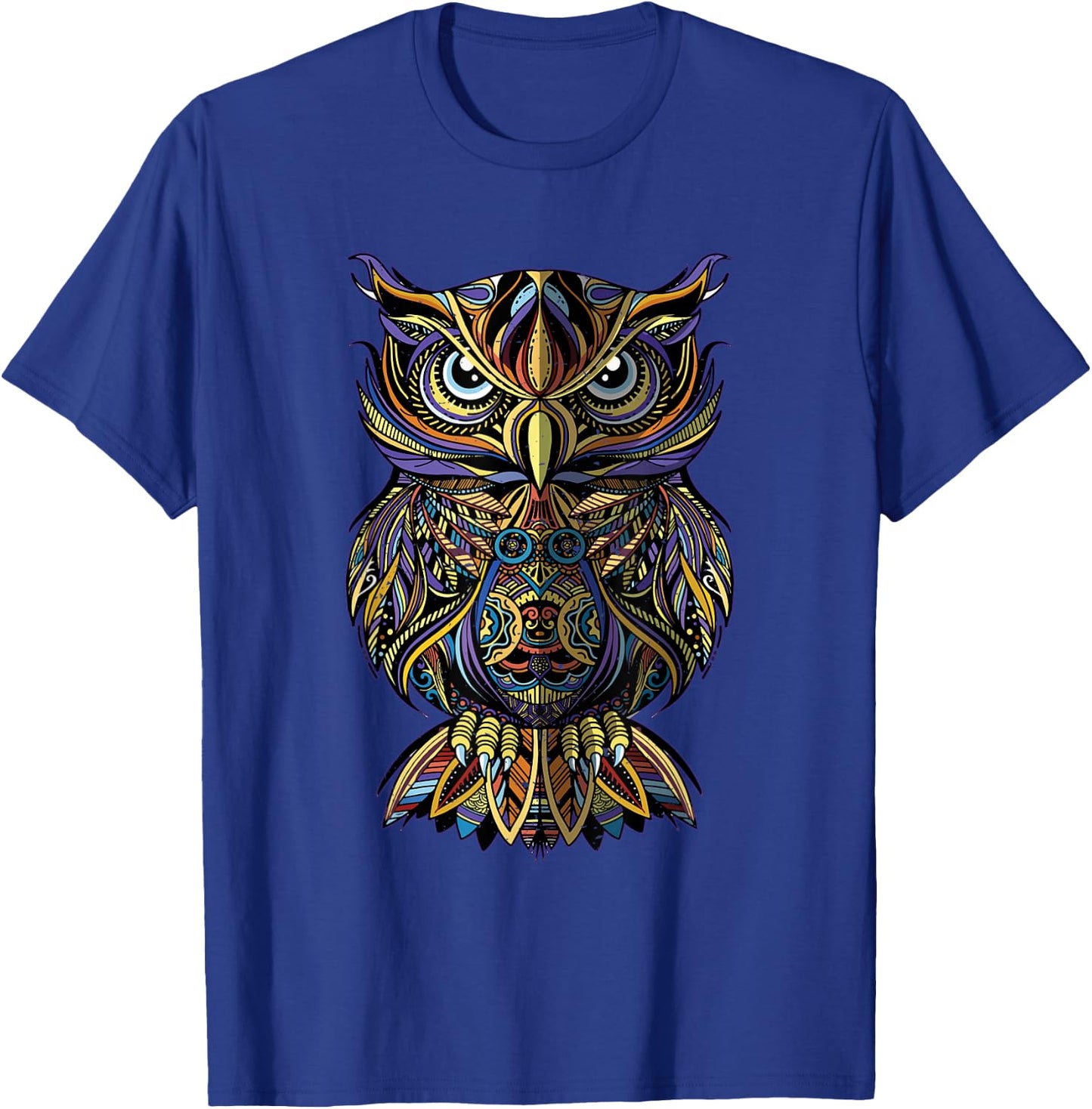 Cool Geometric Owl Unique Avian Architecture Owl Art T-Shirt - T-Shirt | Royal