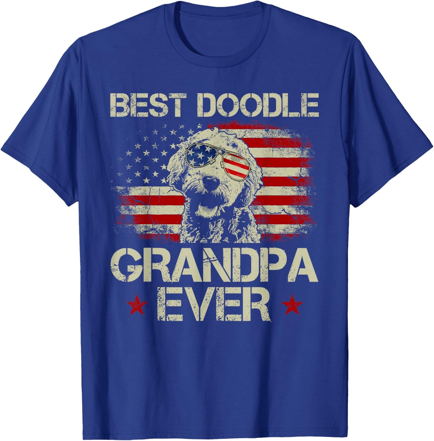 Best Doodle Grandpa Ever Shirt Goldendoodle 4th Of July Gift Men T-Shirt - T-Shirt | Royal