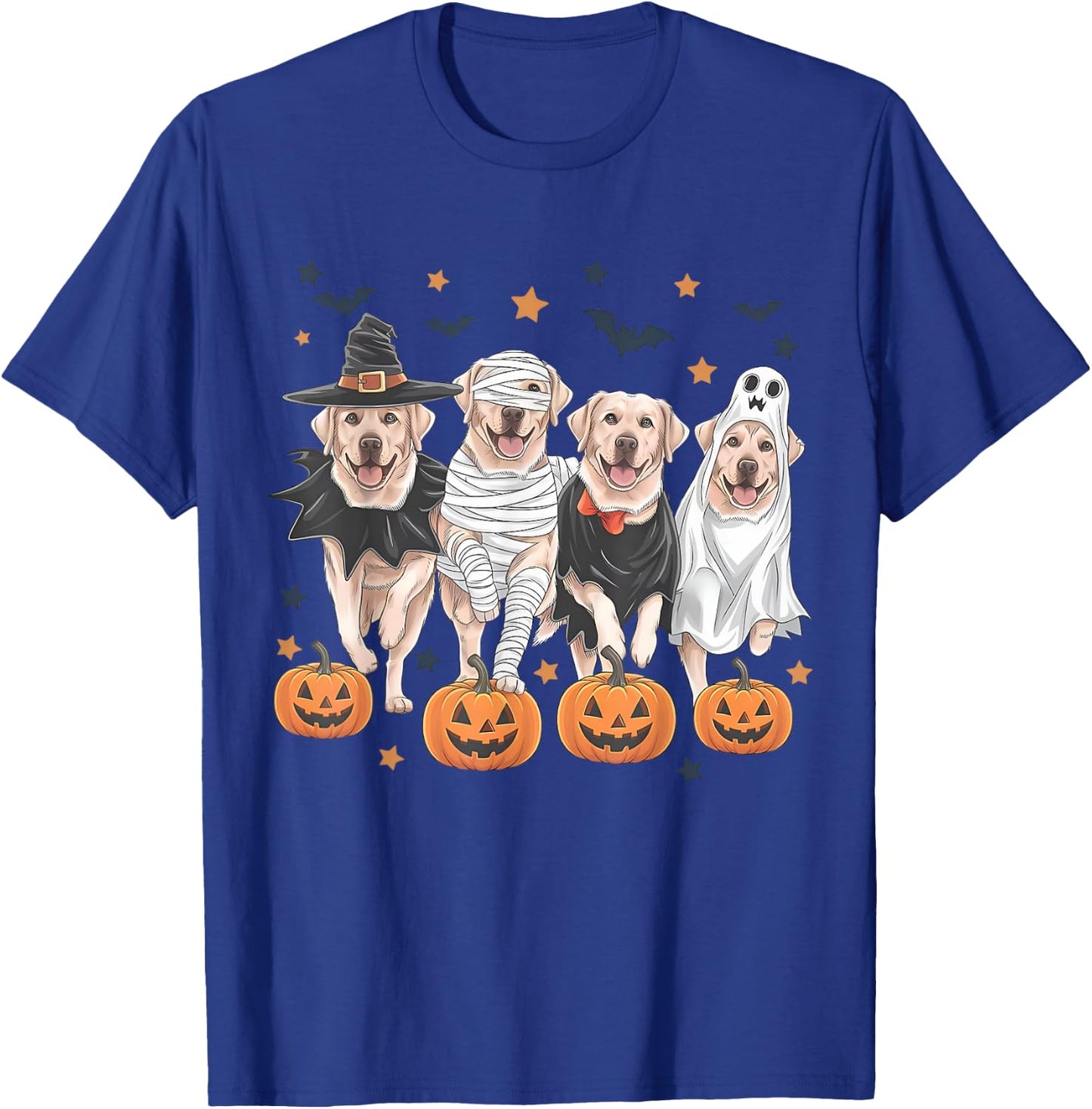 Retro Witch Labrador Retriever Halloween Labrador Dog Lover T-Shirt - T-Shirt | Royal