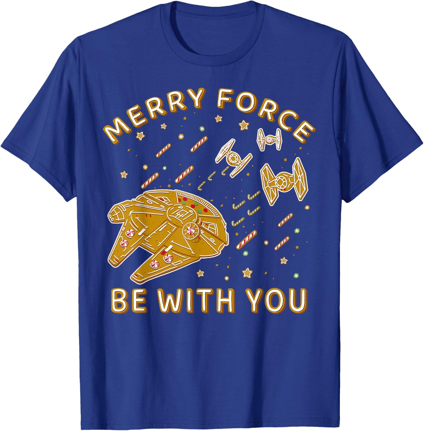 Star Wars Christmas Merry Force Be With You Cookies T-Shirt - T-Shirt | Royal