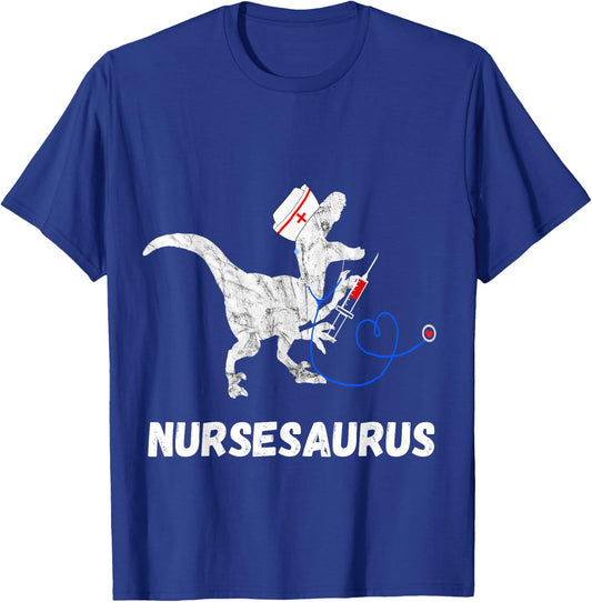Nurse Dinosaur Funny Doctor Dino Doctor T-Rex T-Shirt - T-Shirt | Royal